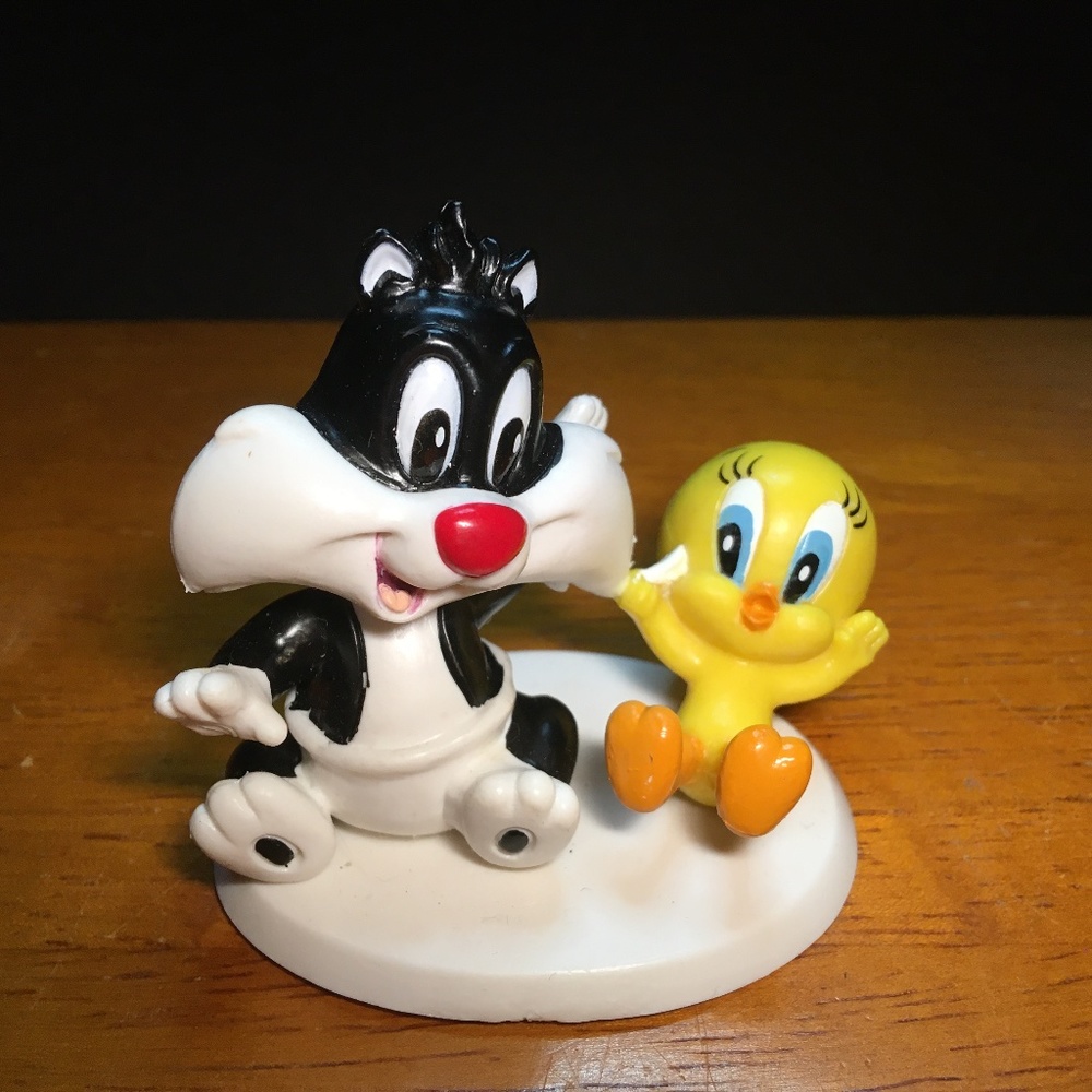 Vintage Looney Tunes Baby Sylvester & Tweety Bird Figure 1995 RUSS Cake Topper